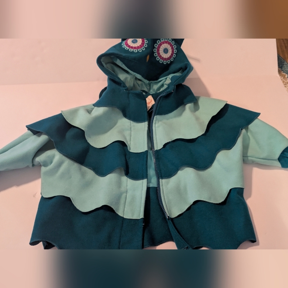 Cat & Jack Teal Layered Cape Jacket Sz 3T